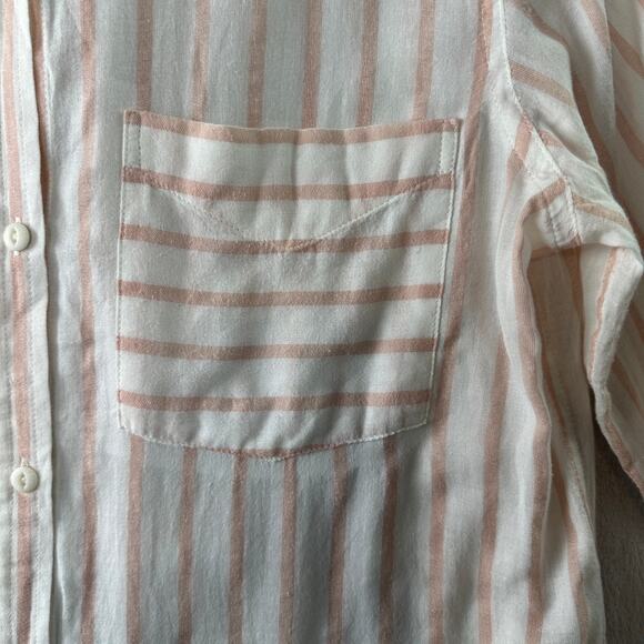 Current/Elliott “The Georgia” White & Pink Striped Shirt – Size 1 - Picture 3 of 7